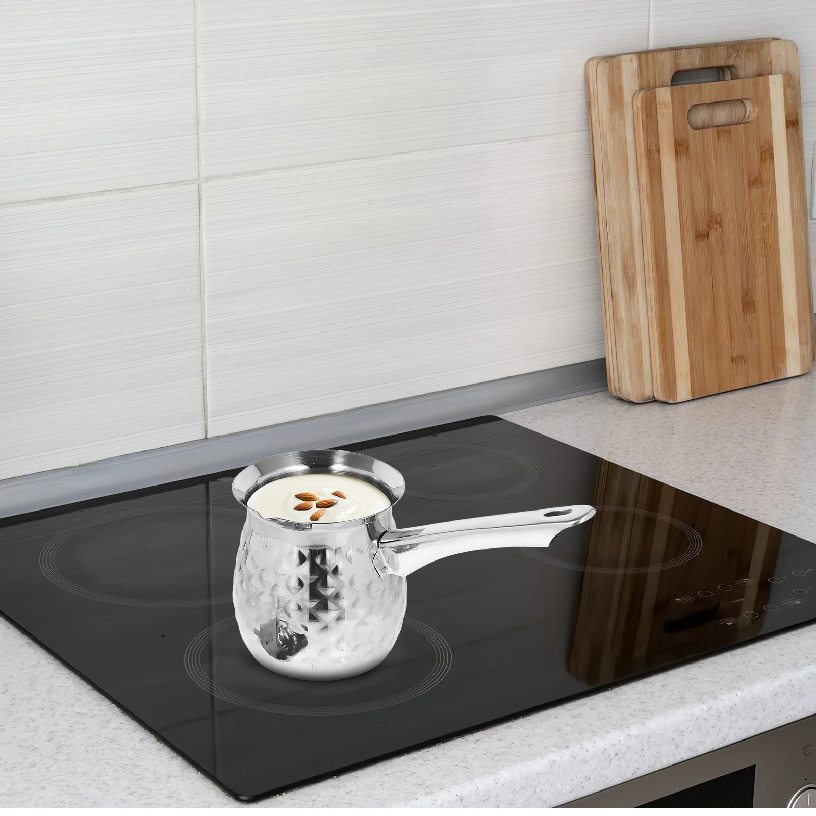 إبريق مزبد من الفولاذ المقاوم للصدأ 500 مللي كوب فني للحليب لأداة كابتشينو لاتيه ملحقات القهوة إبريق تبخير المطبخ #6