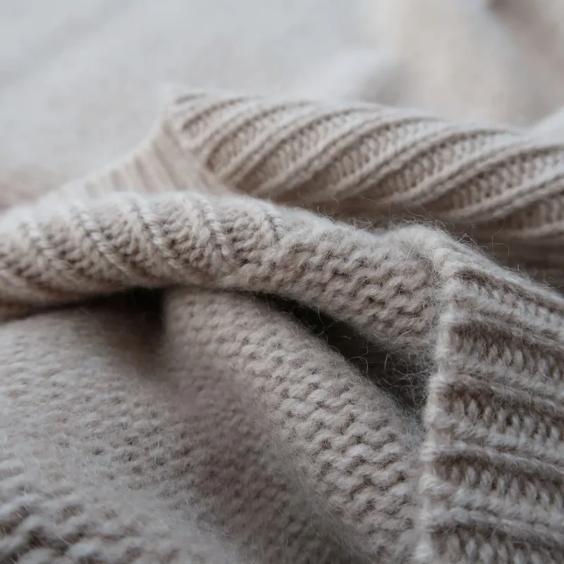 Neuer Herbst und Winter, dicker Rundhalsausschnitt, lockere Silhouette, lässiger Pullover aus 100 % Kaschmir für Damen