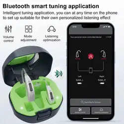 High end chip Bluetooth hearing aid, APP controlled audio amplifier, elderly hearing loss and deafness hearing aid, can be teste