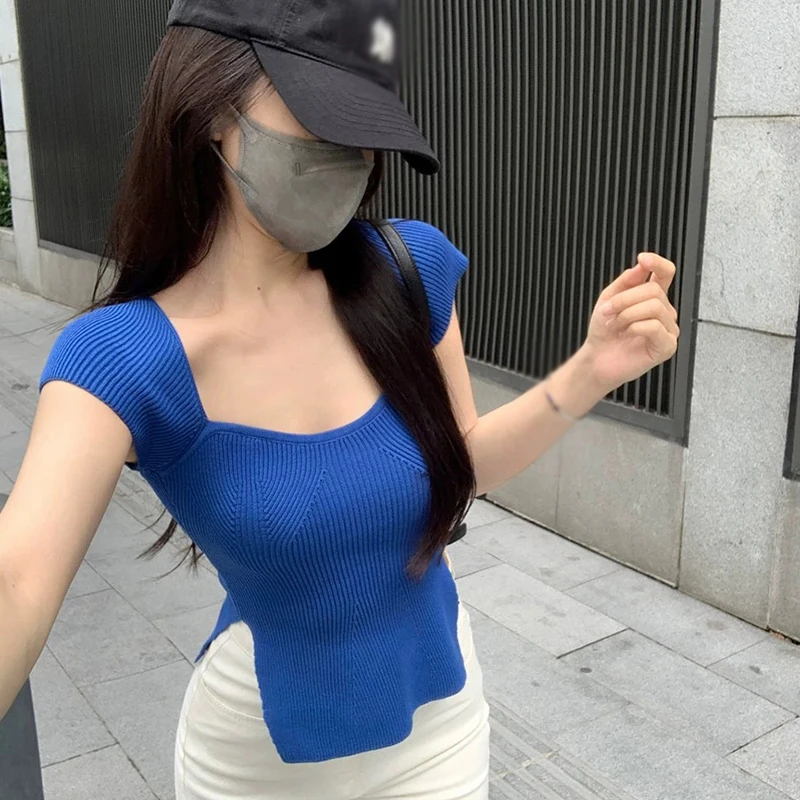 女性用半袖Tシャツ,韓国のファッション,夏