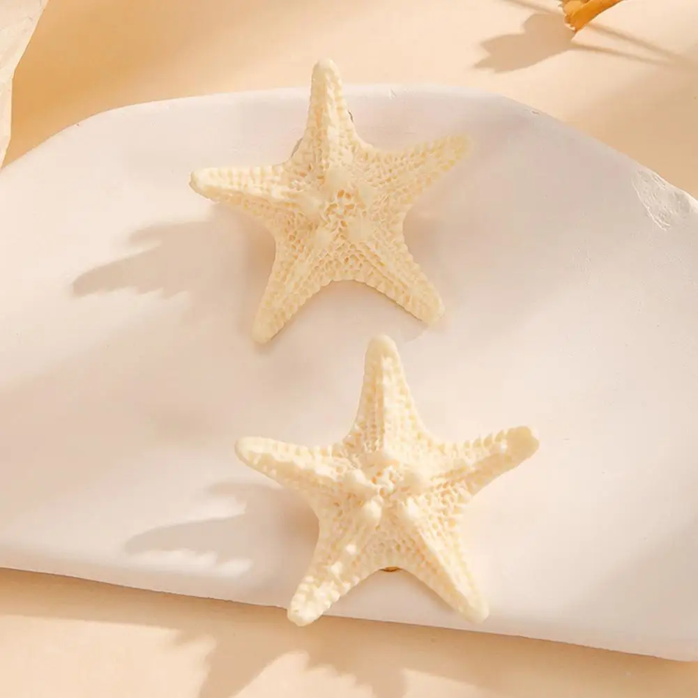 Starfish Hairpins Women Side Clips Exquisite Vintage Seashell Hair Accessories Natural Starfish Hairpin for Lightweight