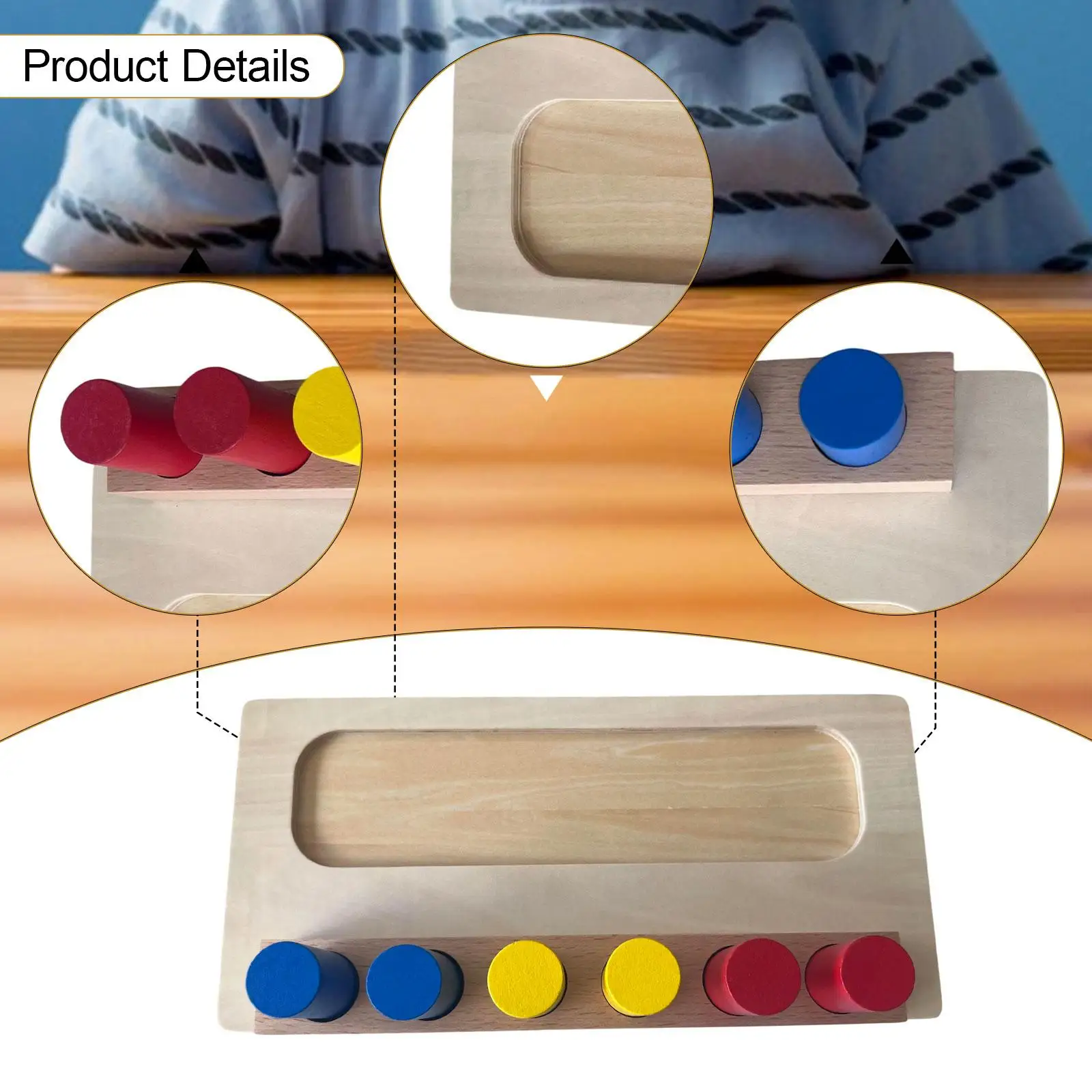 لعبة ربط خشبية للمهارات الحركية الدقيقة والتنسيق بين اليد والعين المدرسية