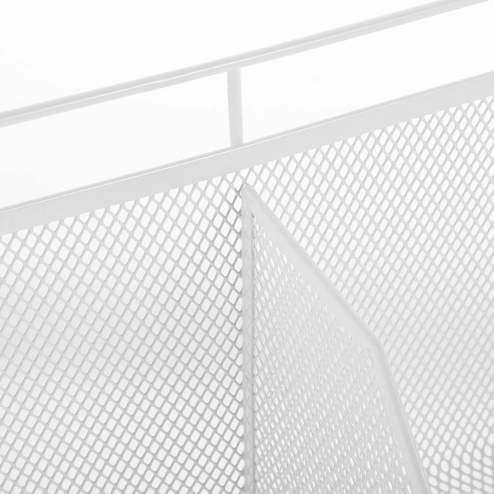 Organizzatore da scrivania in metallo bianco a 2 scomparti Porta documenti inclinato Selezionatore di carta multifunzionale per file desktop da ufficio