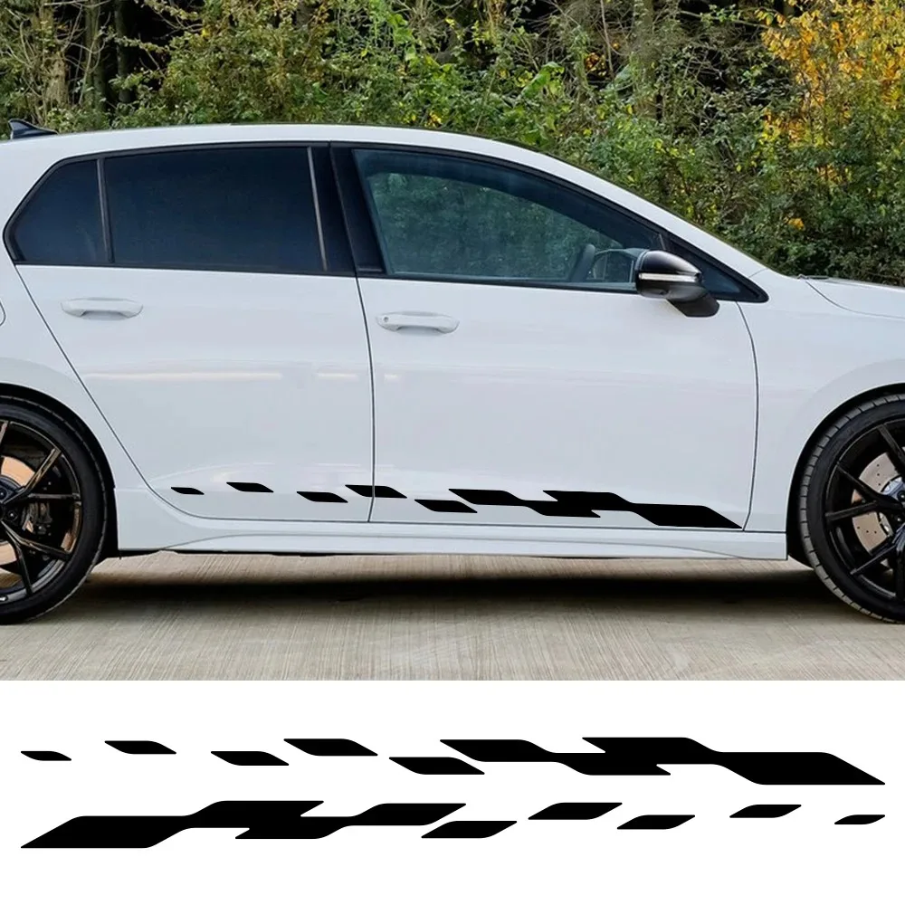 

Car Sticker Racing Sport Door Side Decor Decal for Volkswagen VW Tiguan Golf Passat Polo ID.4 Skoda Vinyl Waterproof Decoration