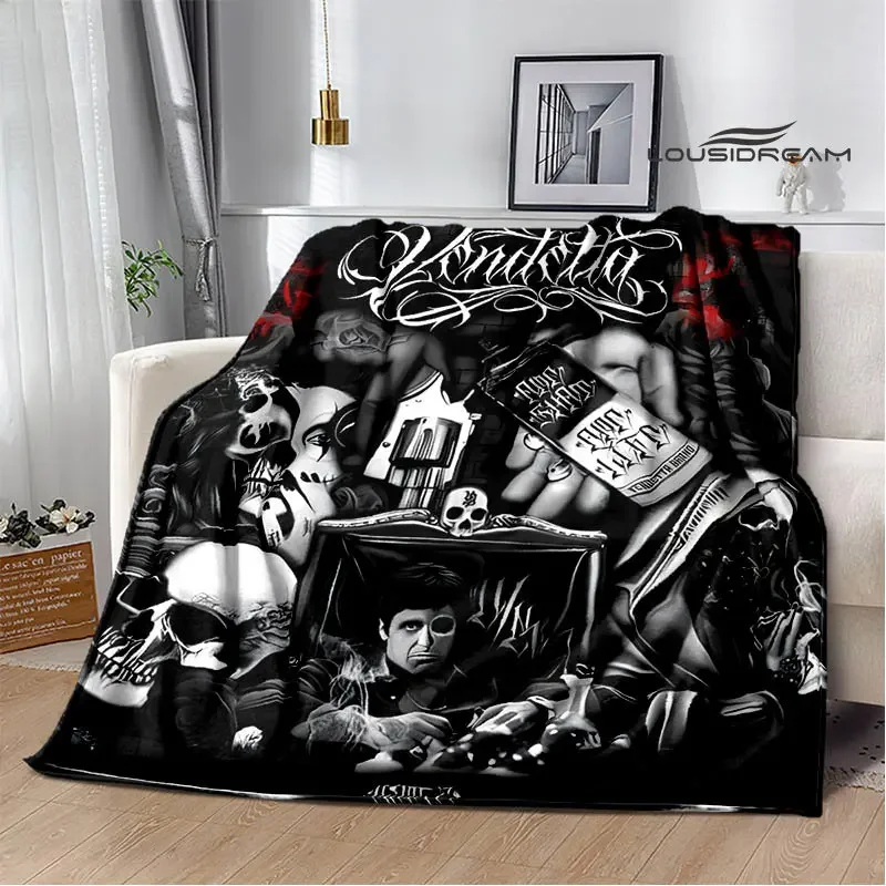 Retro skull motorcycle printed blankets Picnic blanket Flange Warm blanket Home travel blankets bed linings birthday gift