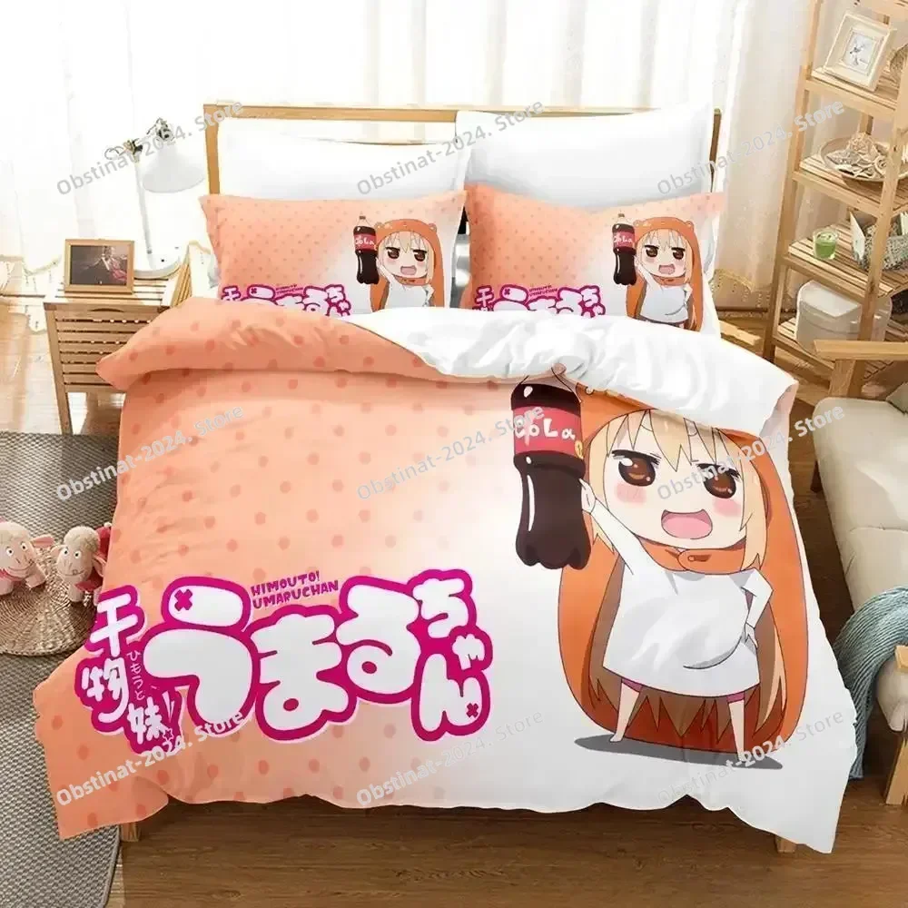 Himouto! Umaru-chan Bedding Set Single Twin Printed Bed Set With Pillowcase Bed Duvet Cover Single Double Queen Super King Size