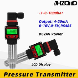 Pressure Transmitter Digital Display -1bar-0bar-1000 bar 10bar Transducer 4-20mA RS485 M20*1.5 LCD Hersman Pressure Sensor
