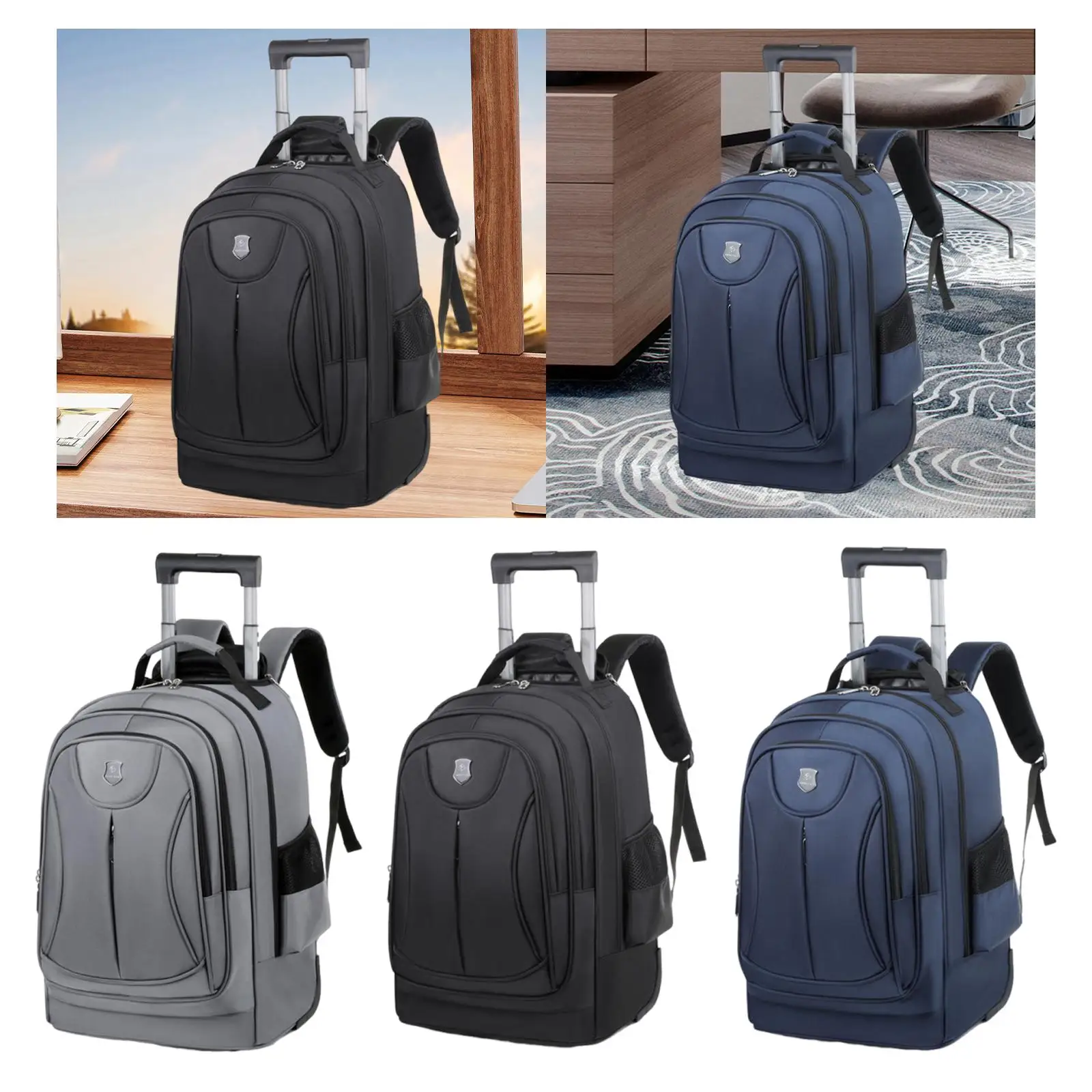 Rollrucksack, lässiger Tagesrucksack, Handgepäck, Laptop-Rucksack mit Rollen für Erwachsene, Kinder, Business, Flugzeug, Schule, Damen und Herren