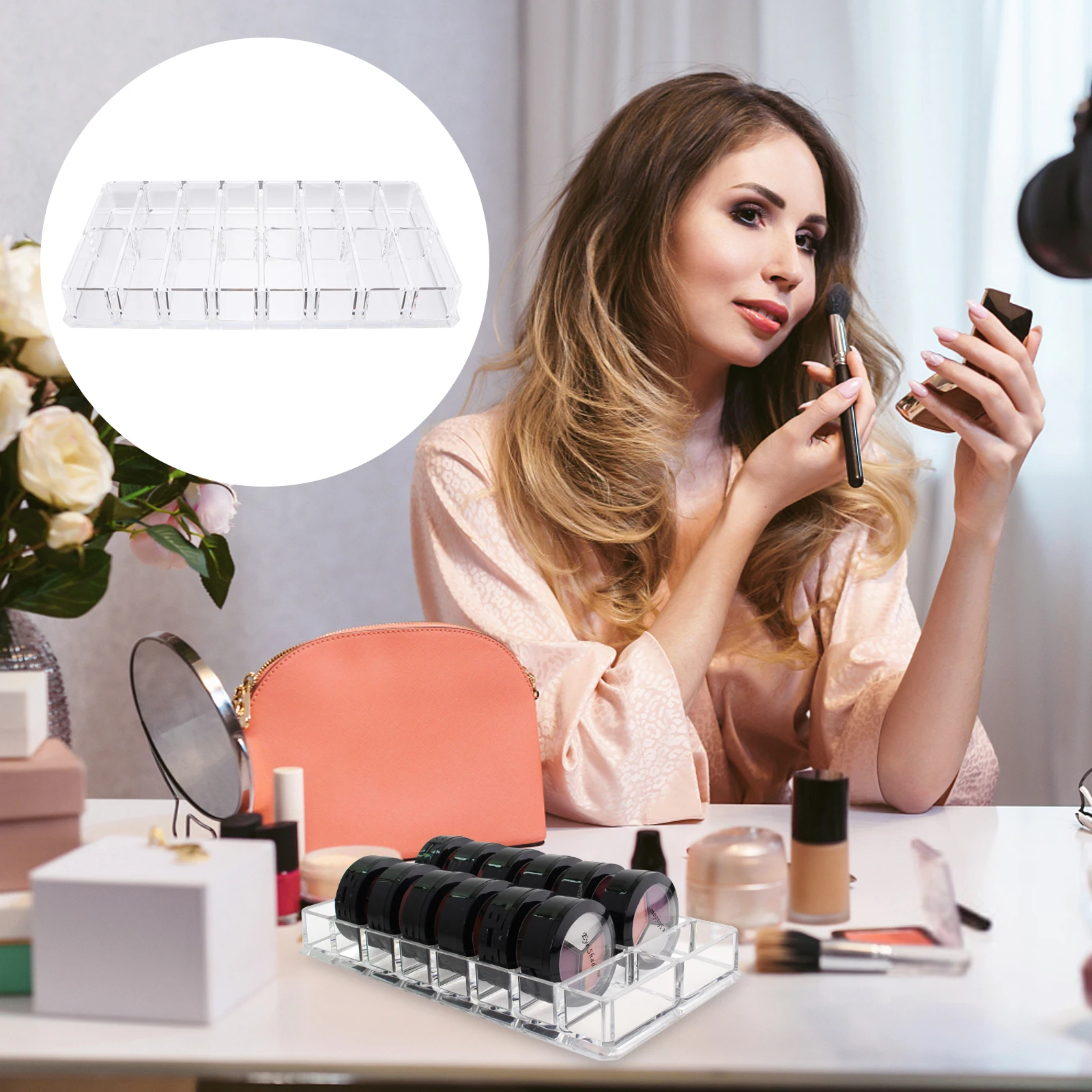 

MultiPurpose Acrylic Powder Storage Box Cosmetic Organizer Jewelry Case Makeup Holder Desktop Tidy