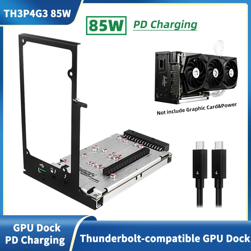 Imagem -01 - Compatível com Thunderbolt Gpu Dock Th3p4g3 Carregamento pd Notebook Laptop Placa Gráfica Externa 40gbps para Macbook Windows compativel com thunderbolt gpu dock th3p4g3 carregamento pd notebook laptop placa grafica externa 40gbps para macbook windows 01