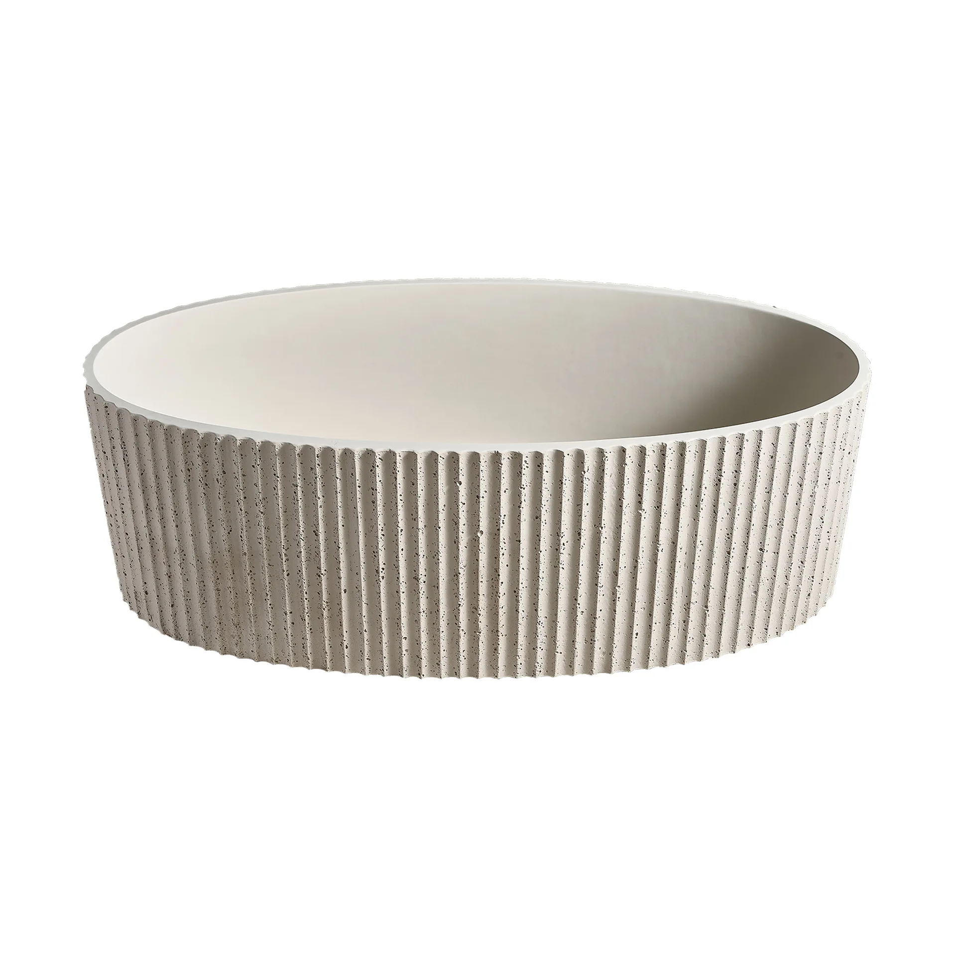 1690mm French Linen Artificial Stone Bathtub, Oval Natural Travertine Grain Tub for Couples, Hotel & Home Use RS028B