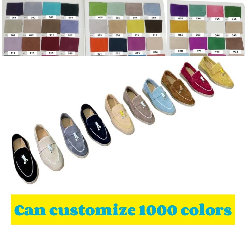 25Luxury hot womenstyle HighGrade Sheepskin Casual loafers Couple's Unisex suede Loafers Customizable Colors top quality A040224