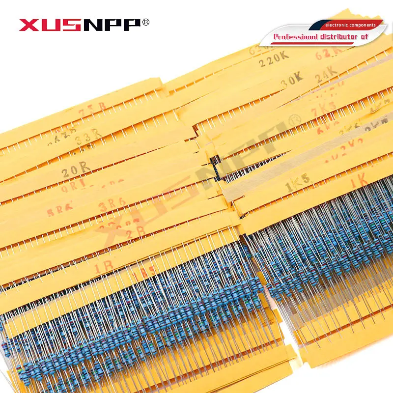 

24valuesX10pcs=240pcs 1/4W 0.25W 1% 4.7k-68k Metal Film Resistor component diy kit package new and original