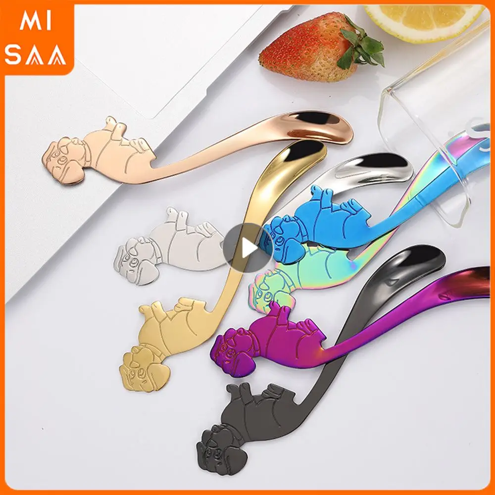 1PCS Dessert Snack Scoop Exquisite Appearance Food-grade Stainless Steel Seven Colors Available Cute Dog Shape