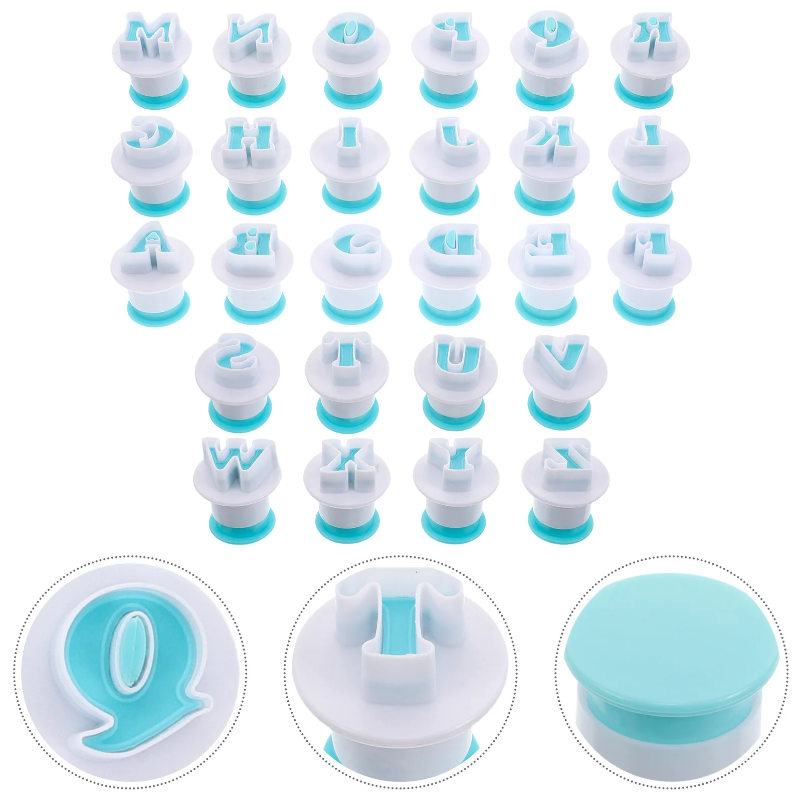 

26 Pcs Baking Tools Birthday Biscuit Mold Sky-blue Plastic Candy Letters for Cake Decorating