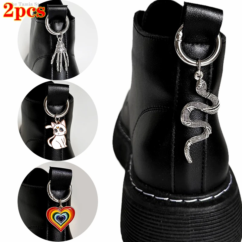 

2pcs Shoes Accessories Skull Hand Metal Snake Boots Shoe Hoes Buckles Heel Decoration Pendant Women Party Cool Fashion Jewelry