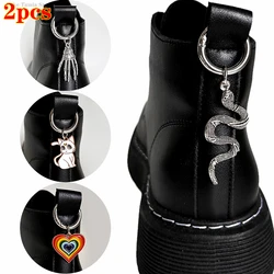 Accesorios para zapatos para mujer, botas de serpiente de Metal con forma de calavera, azadas, hebillas, decoración de tacón, colgante, joyería de moda fresca para fiesta, 2 uds.