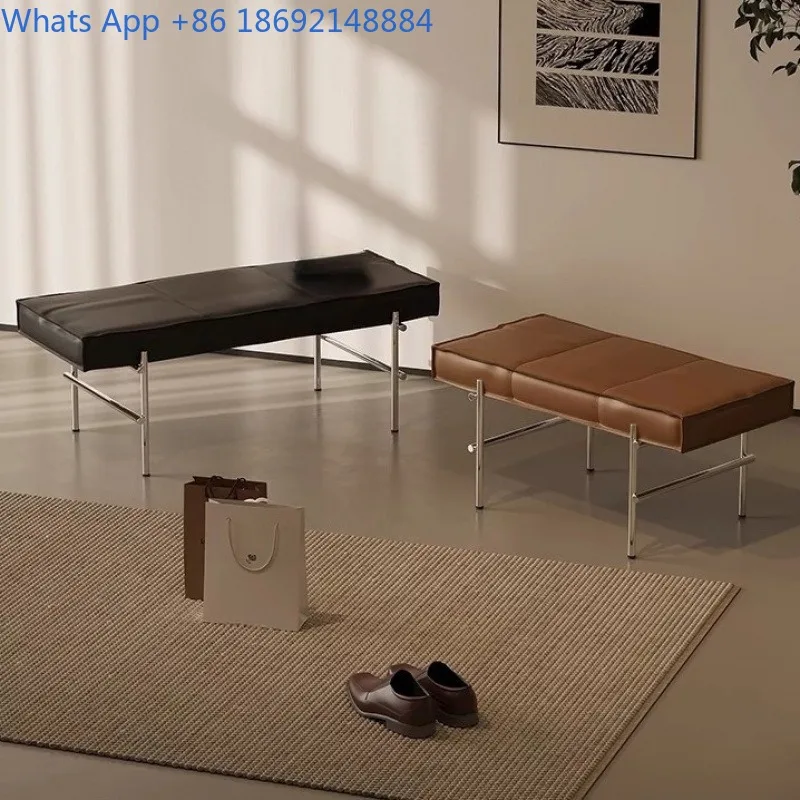 Cream Style Simple Shoe Changing Stool for Home Entrance, Light Luxury High-End Feel Entryway Shoe Changing Stool