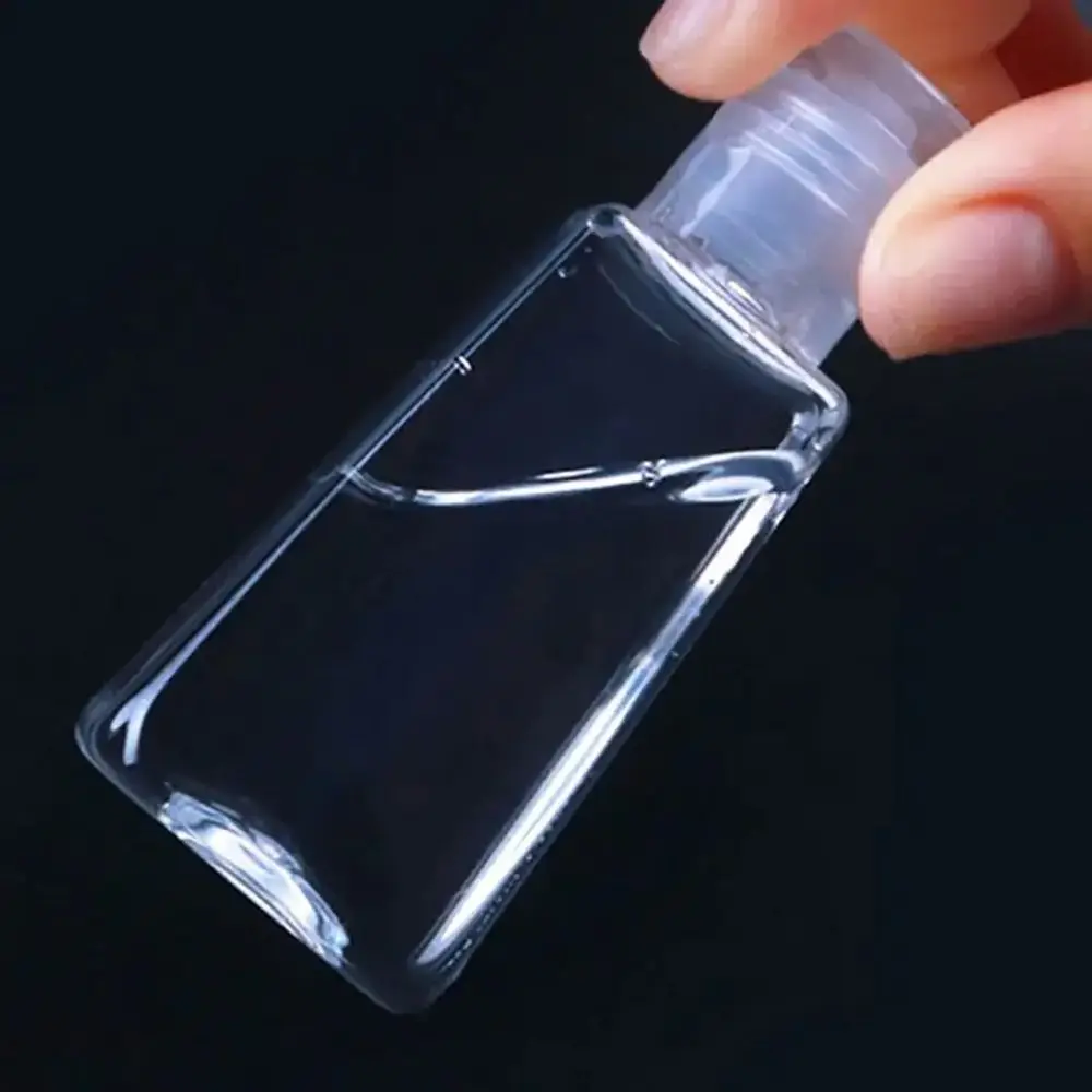 10Pcs New Trapezoidal Hand Sanitizer Bottles Transparent With Filp Cap Reffillable Bottle 30/60ml Plastic Dispenser Container