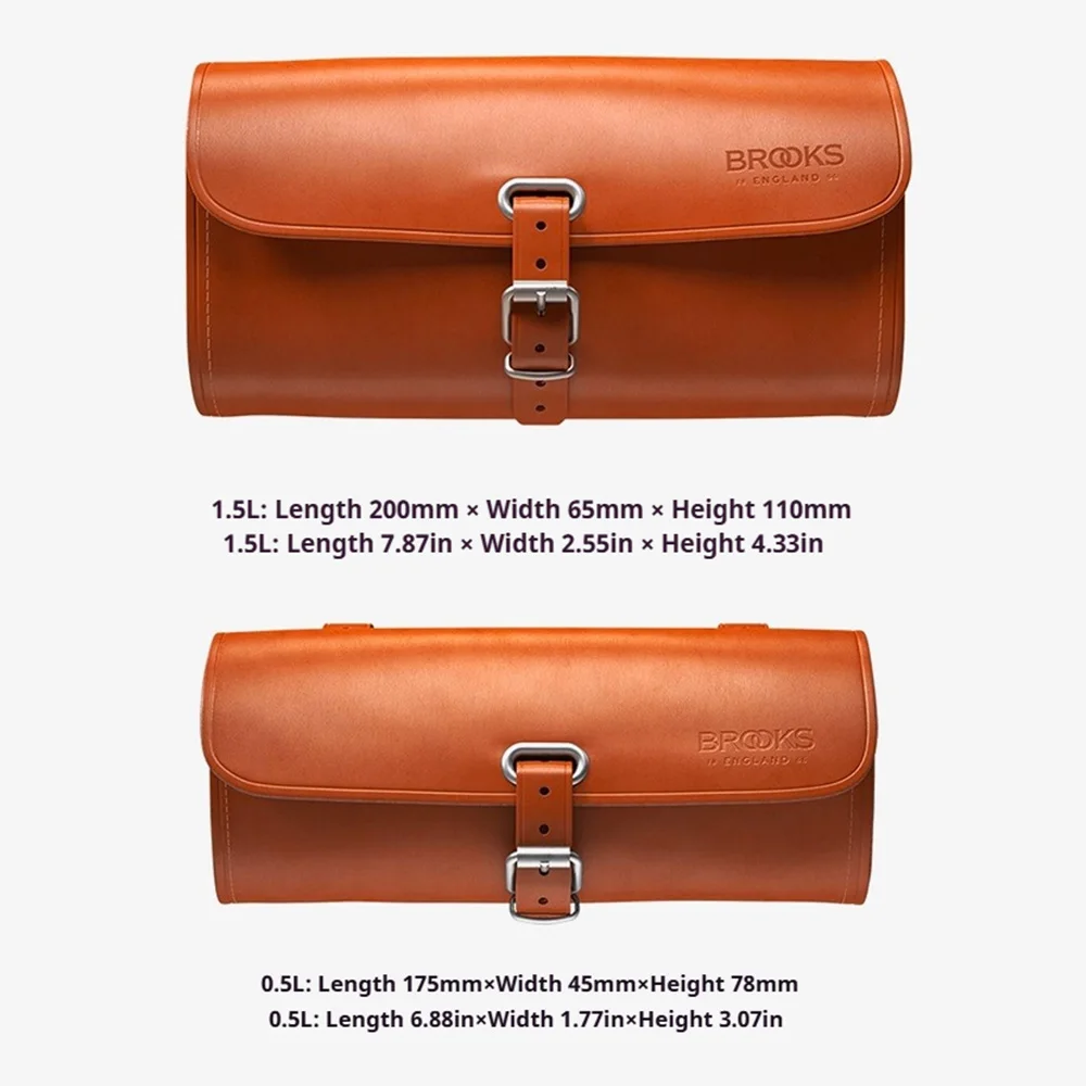 British BROOKS Retro Car Leather Cushion Bag CHALLENGE Bicycle Saddle Seat Tube Bag Tool Tail Bag