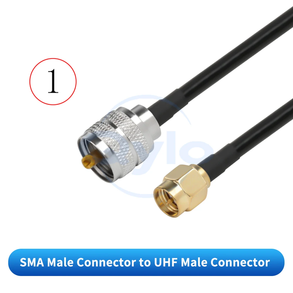(1 pcs) LMR240 SMA Male to Male Adapter to UHF Male Extension Cable UHF Adapter Cable for Router AP RF Extension Cable 50-4