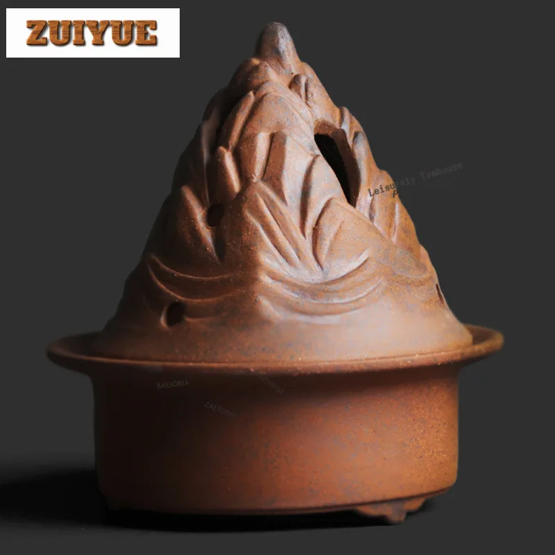 Coarse Pottery Old Rock Clay Cliff Mountain Incense Holder Mist Smoking Steamers Incense Burners Consecrate Censer Home Craft