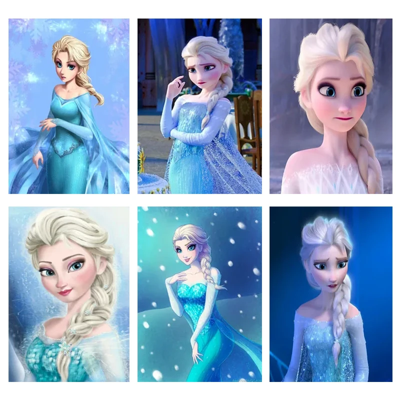 DIY Disney Diamond Painting Disney Cartoon Frozen Elsa Anna Diamond Embroidery Cross Stitch Set Living Room Bedroom Home Decor