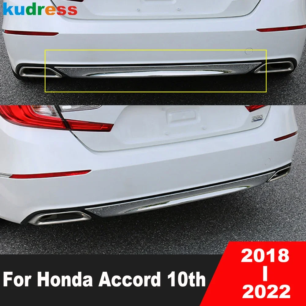

For Honda Accord 10th 2018 2019 2020 2021 2022 Chrome Car Accessories Rear Bottom Bumper Cover Trim Tailgate Molding Strip