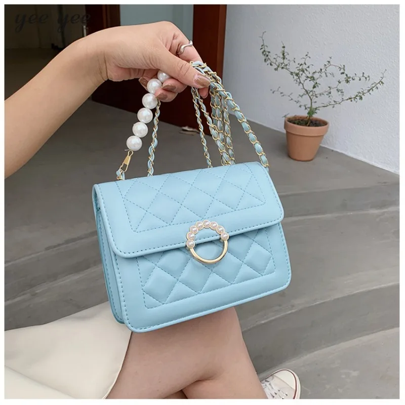 2024 New Women Pu Leather Trend Crossbody Bag Fashionable Diamond Grid Small Shoulder Bag White Black Travel Crossbody Bags