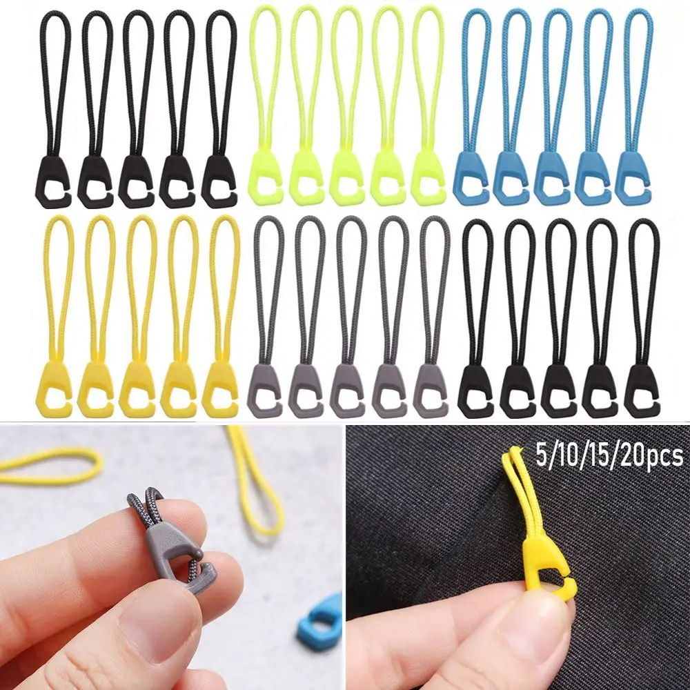 5/10/15/20pcs Travel Suitcase Tent Backpack Outdoor Zipper Pull Ends Lock Zips Zip Puller Replacement Cord Rope Pullers