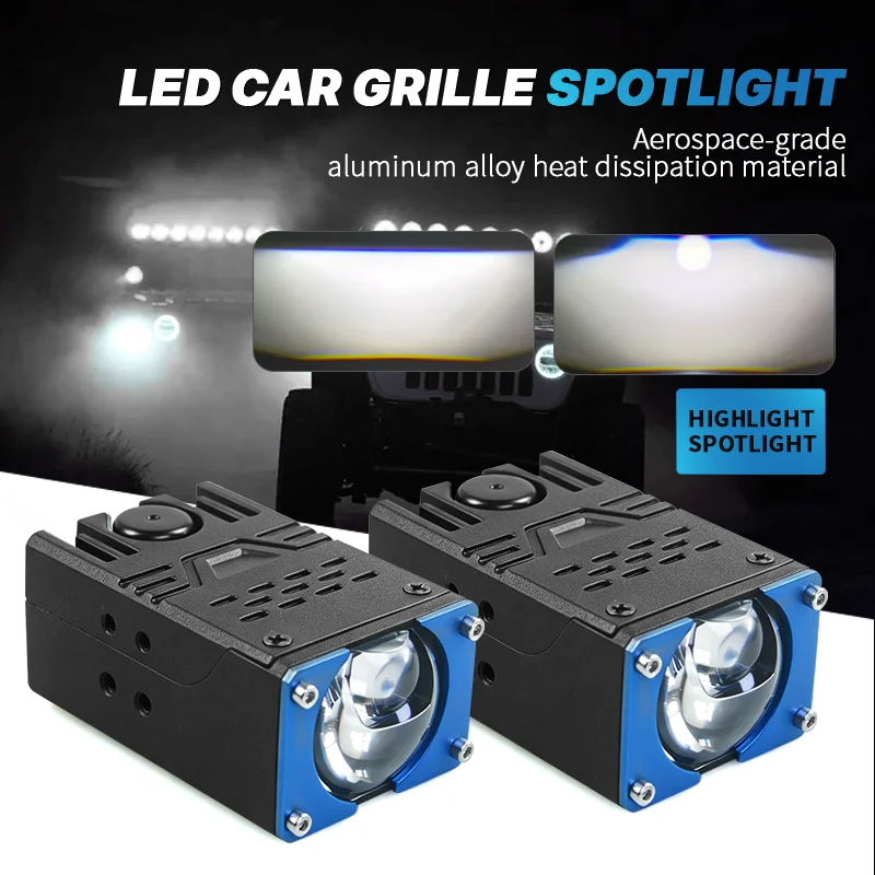 For 4X4 Off‑Road, Car, ATV, UTV, Mini Bumper Fog Lamps, Projector Lens LED Auxiliary Work Driving Spotlight