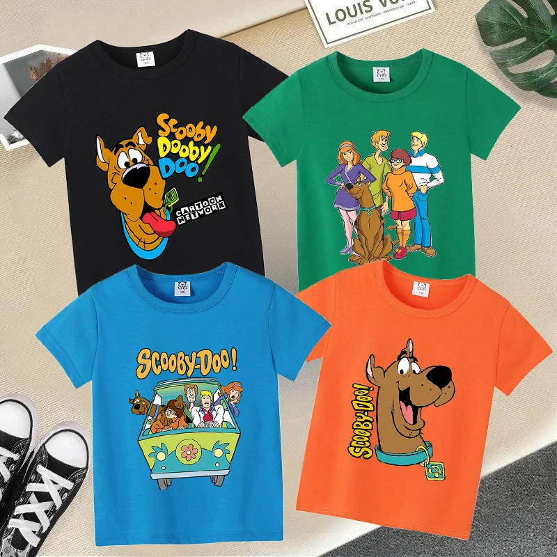

Scoobys-Doos Kid Summer T-shirt Anime Tee Creative Cartoon Clothes Boy Girl Summer Short Sleeve BABY Clothes Tops Birthday Gift
