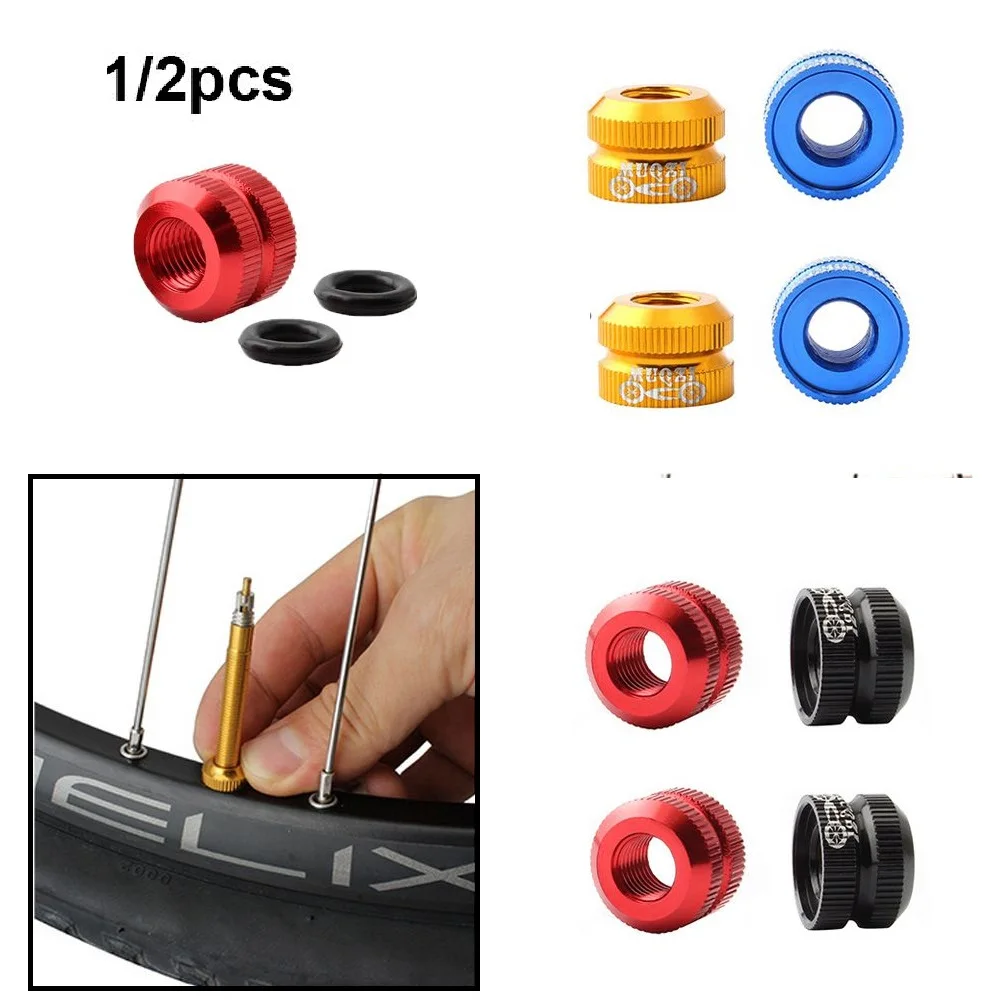 1/2Pcs Inner Valves Nozzle Bike Vacuum Tire Law Mouth Nuts Lock Nut Replacement Bicycle Tires Tube Valve Cap Bicycle Accessories