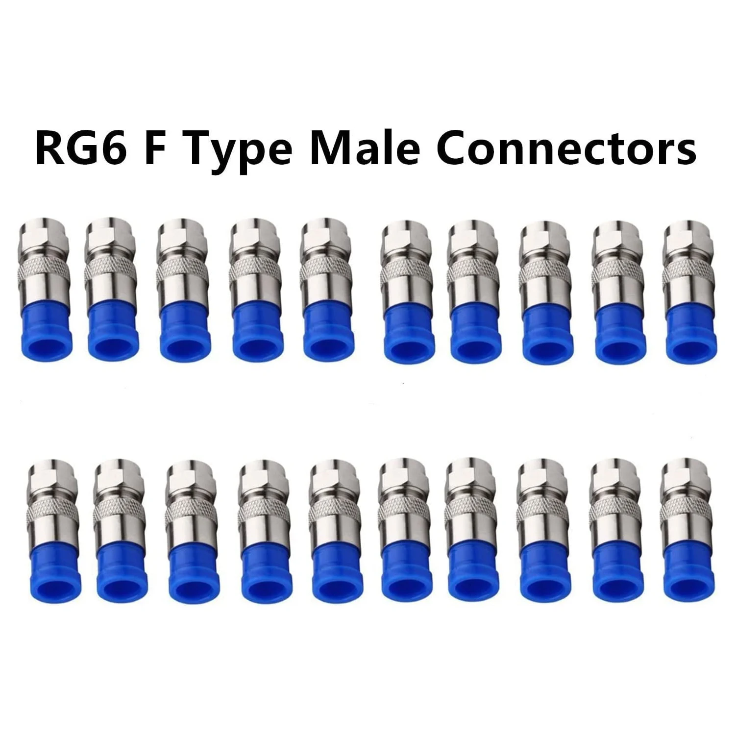 Coax Cable Crimper Kit for rg6 rg59 Compression Stripping for Coaxial Cable with 20pcs RG6 Connectors Wire Crimping Tool Kit