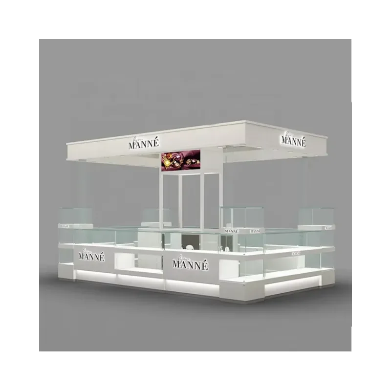 Custom Retail Necklace Jewelry Set Display Case Stand Cabinets Racks MDF Glass Counter Top with Drawer for Store Use