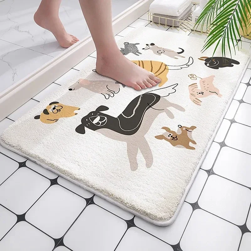 Tiger Cat Printed Absorbent Bathroom Mats Non-Slip Bath Rugs for Living Room Floor Mats Kitchen Carpets Entrance Welcome Doormat