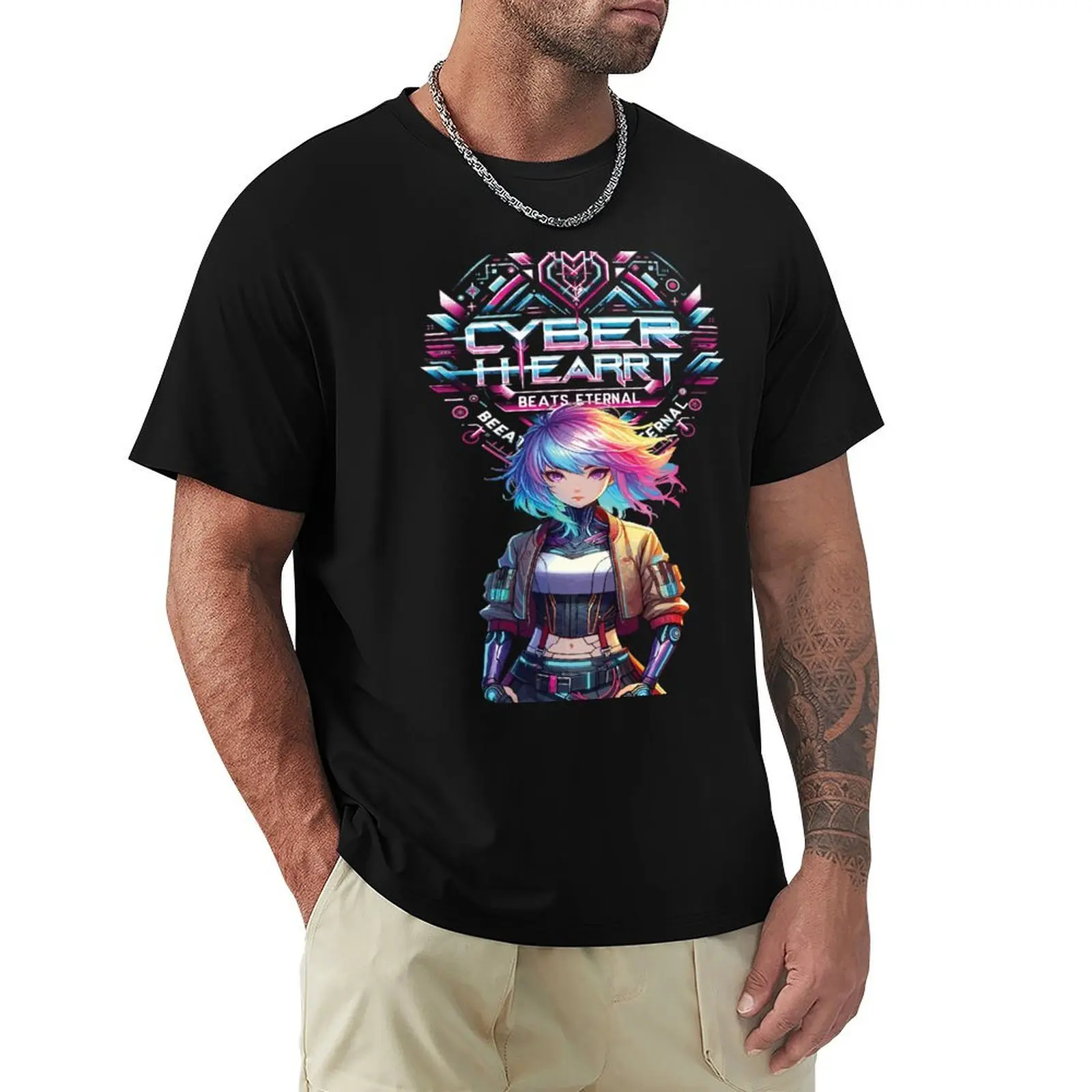 Cyber Heart - Eternal Beat T-Shirt Plus Size Summer Short Sleeve T-Shirt