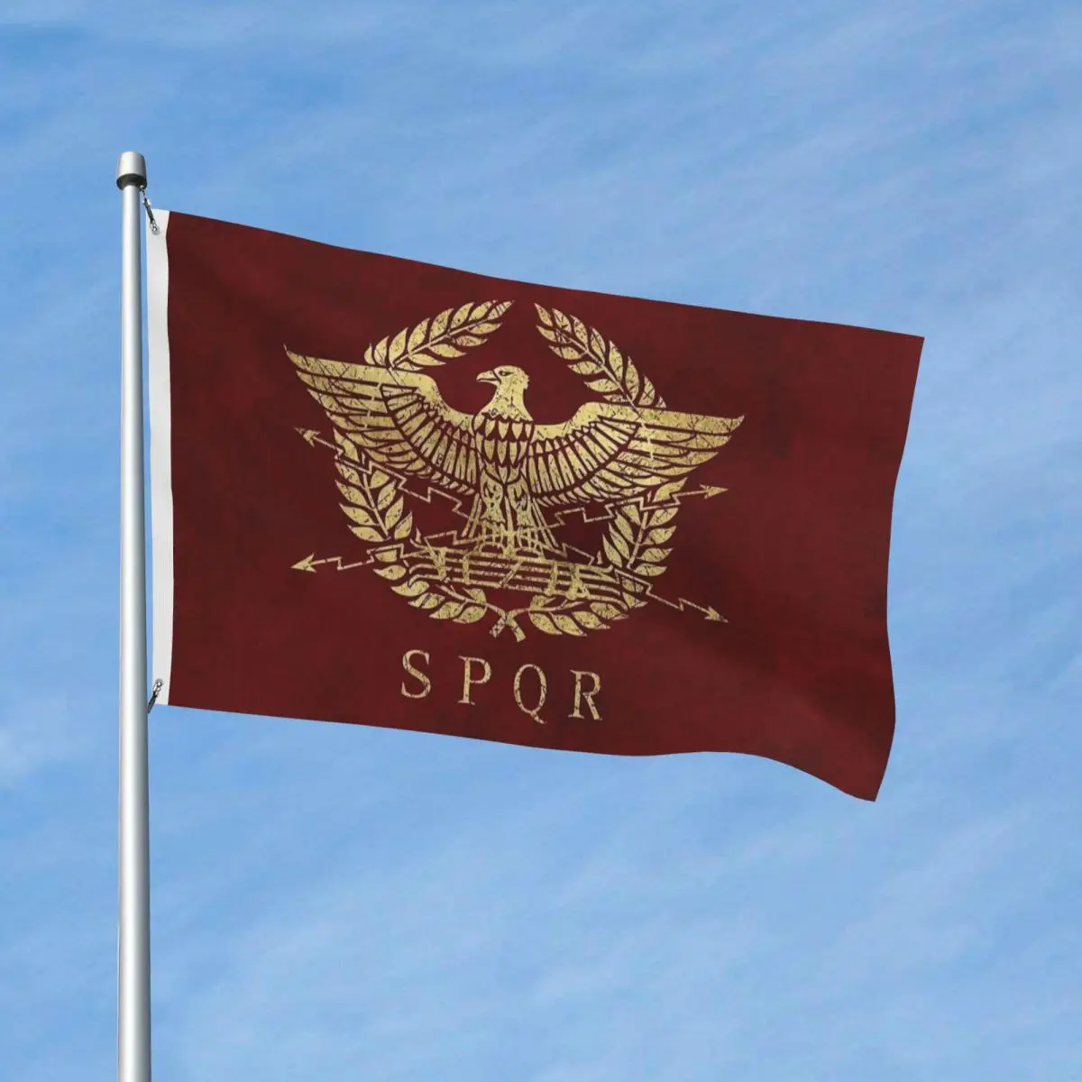 الإمبراطورية الرومانية شعار الذهب العلم في الهواء الطلق راية 2 الحلقات SPQR الديكور مزدوجة الوجهين 2x3 3x5 4x6 قدم أعلام #2