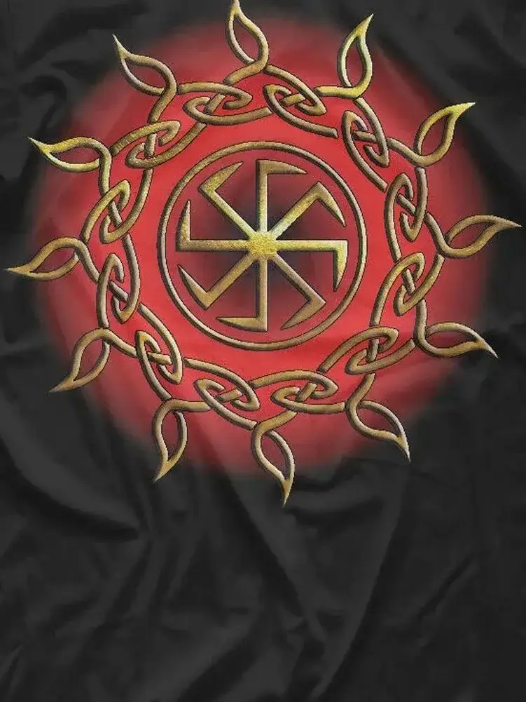 

Russia Slavs Solstice Solar Circle Rune Slavic Amulet T-Shirt 100% Cotton O-Neck Short Sleeve Casual Mens T-shirt Size S-3XL