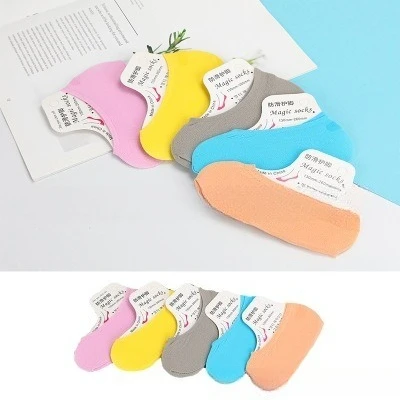 

10 пар случайных женских носков-лодочек ярких цветов на весну и лето с нескользящей силиконовой подошвой