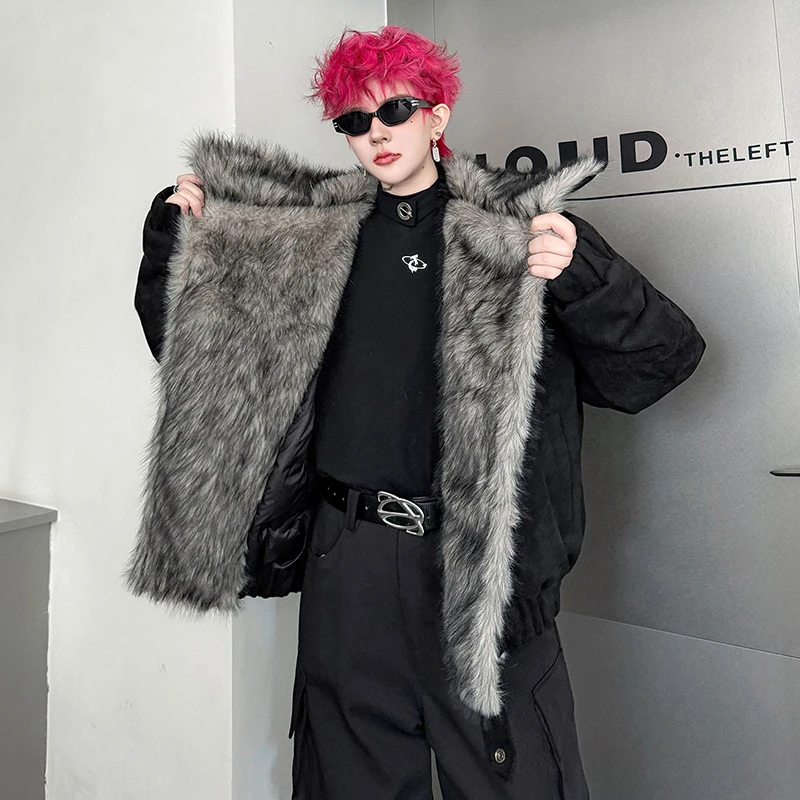 LUZHEN 2025 зимнее новое утолщенное теплое стеганое пальто с подкладкой из искусственного меха, мужская стильная красивая уличная куртка-парка, мужская одежда JY5330