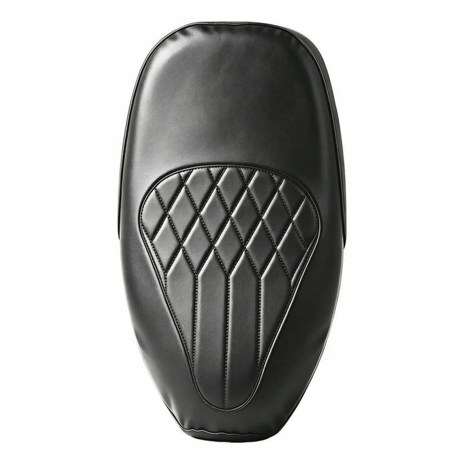 PU Leather Motorcycle Seat Cover Diamond Stitched Waterproof Saddle Protector Comfortable Cushion for All Weather