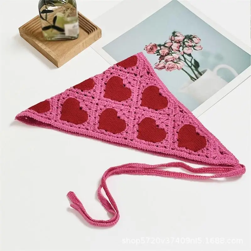 Bandanas pastoraux délicats pour enfants adultes, Turban en Crochet avec cœur, 652F