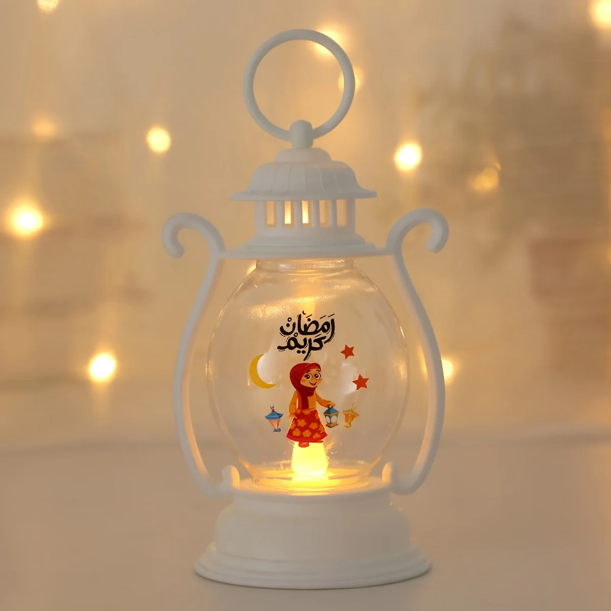 Ramadan Decoration 2024 LED Light Portable Pony Lanterns Oil Lamp Islamic Muslim Home Ornament Ramadan Kareem Party Decor