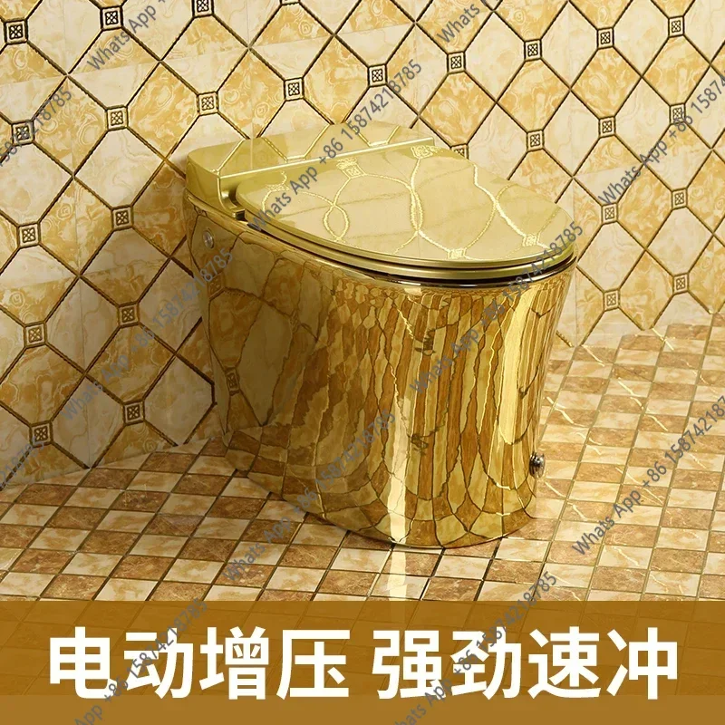 style golden pulse toilet, luxurious water-saving, no water tank toilet, creative tycoon golden toilet, color toilet