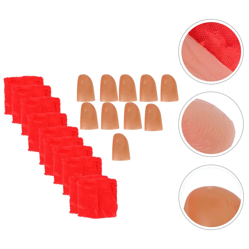 10 set di puntelli con punta per pollice finta che scompare trucco di seta che appare Halloween Stage Show Scherzo giocattolo realistico