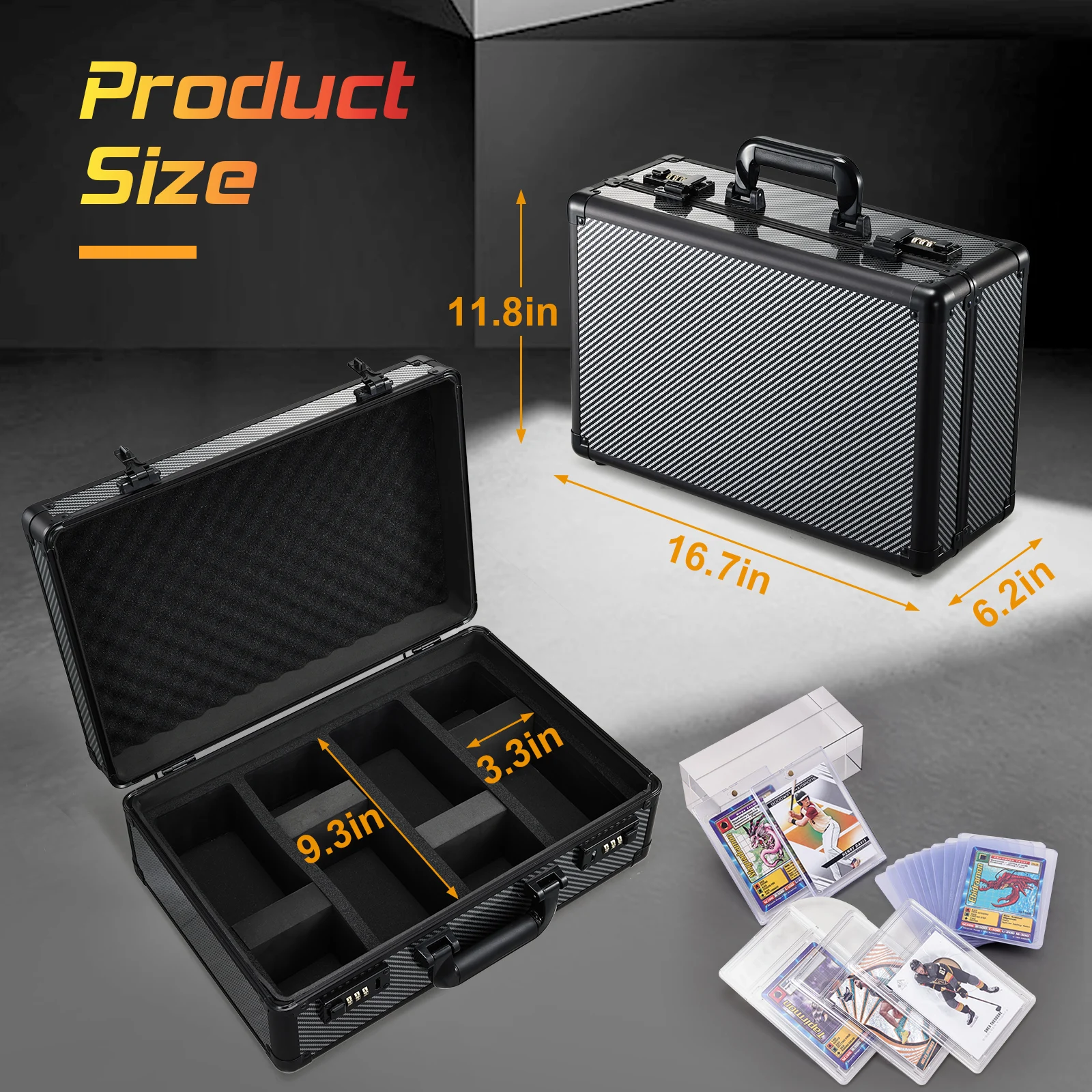 Graded Card Case Trading Card Storage Display Box Toploader Card Cases for Sports Cards Slab Case for Baseball Cards Box