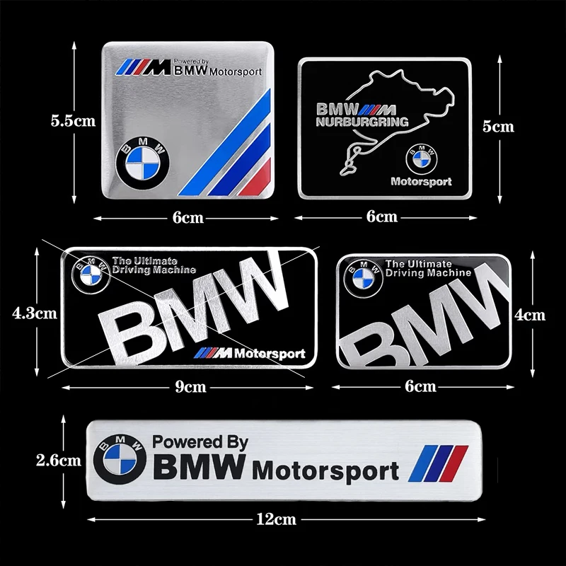 

For BMW M E46 E90 E60 F30 G20 X1 X2 X3 X4 X5 X6 X7 i3 i4 i5 i7 M2 M4 Z4 F10 G30 F20 1Pcs 3D Metal Stickers Car Body Trunk Decal