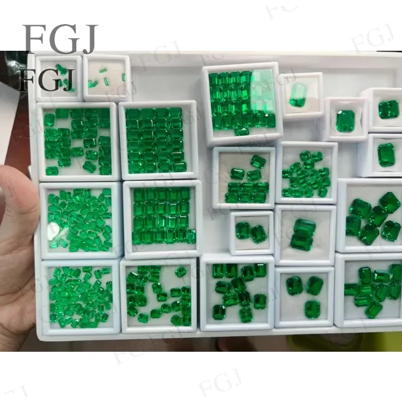 Lab Grown Columbia Emerald Cut 3x5mm Charms Gemstone Advanced DIY Jewelry Rings Earrings Making With AGL Certificate