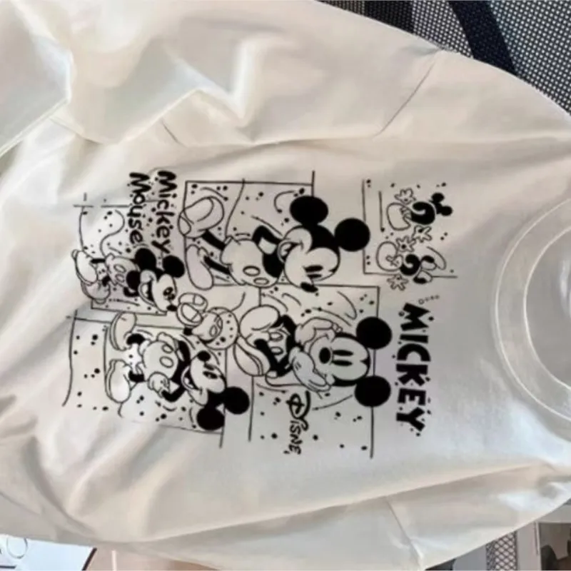 Cartoon print Mickey Minnie women's round neck Hoodies couple hoodie Japanese retro style women clothes loose Long sleeves tops